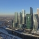 Business Center Moscow City in the Winter Day Aerial  Flight Around the Skyscraper on Drones - VideoHive Item for Sale