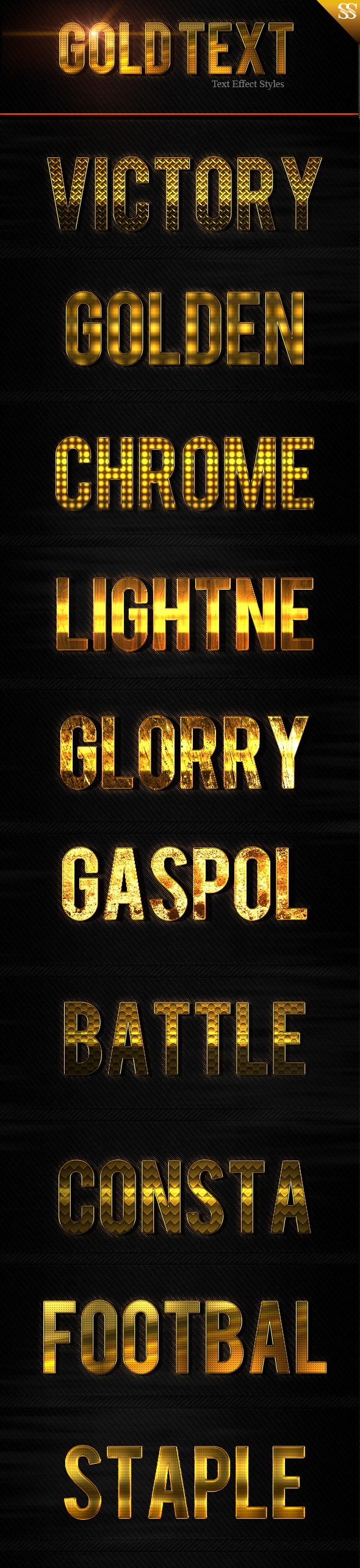 Gold Text Effect Styles - Text Effects Styles