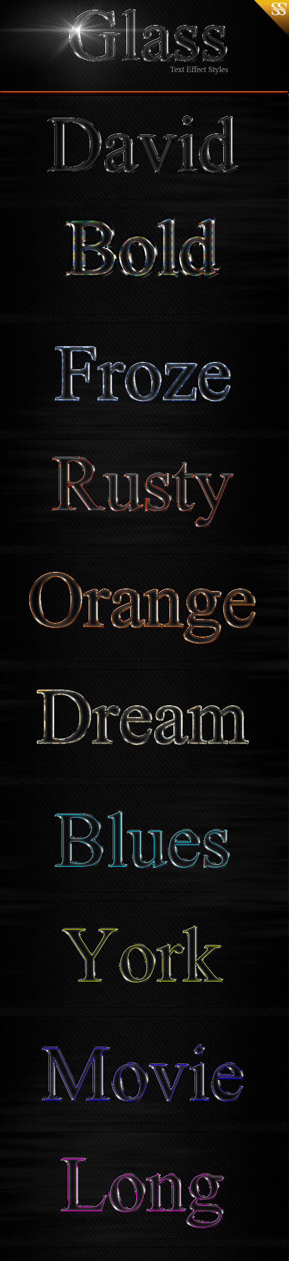 Glass Text Effect Styles - Text Effects Styles