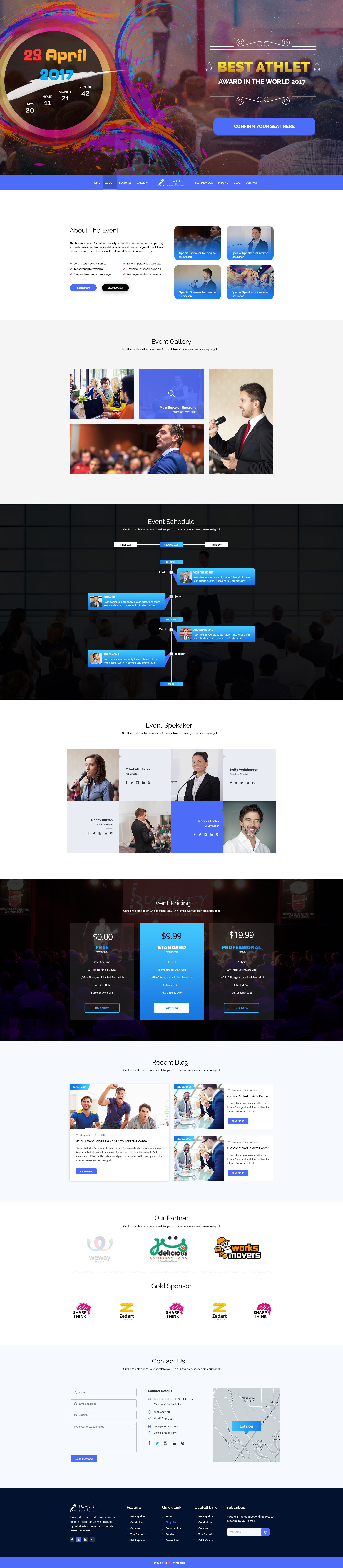 T Event - Event Conference & Meetup PSD Template