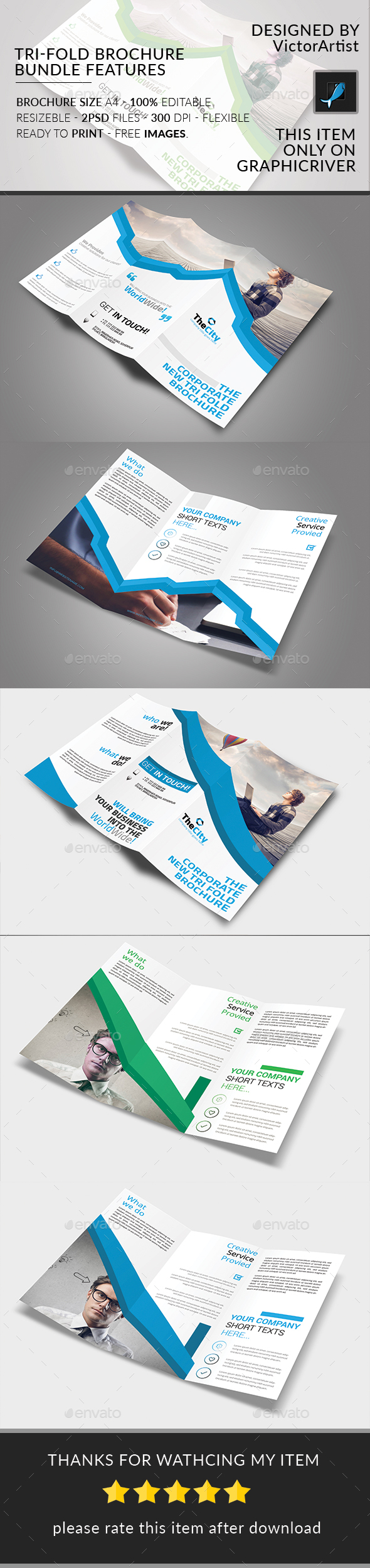 Tri-Fold Brochure Bundle - Brochures Print Templates