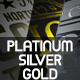 Platinum Silver Chrome and Gold Logo