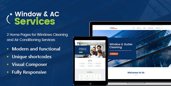 Window Cleaning, Air Conditioning and Heating Services - Business Corporate