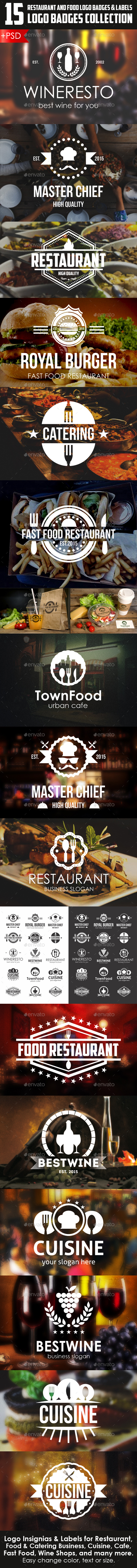 Restaurant and Food Logo Badges & Labels Restaurant and Food Logo Badges & Labels