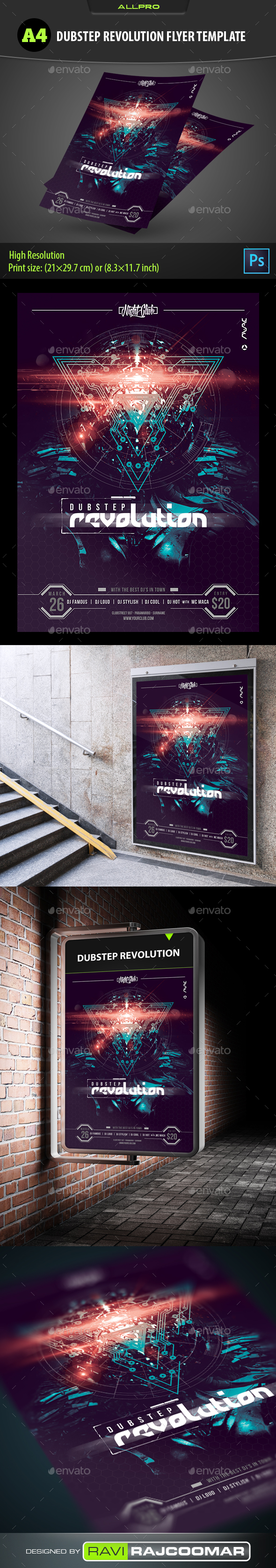 Dubstep Revolution Flyer Template - Clubs & Parties Events