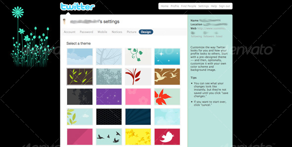 Twitter Flower Background - Miscellaneous Web Elements