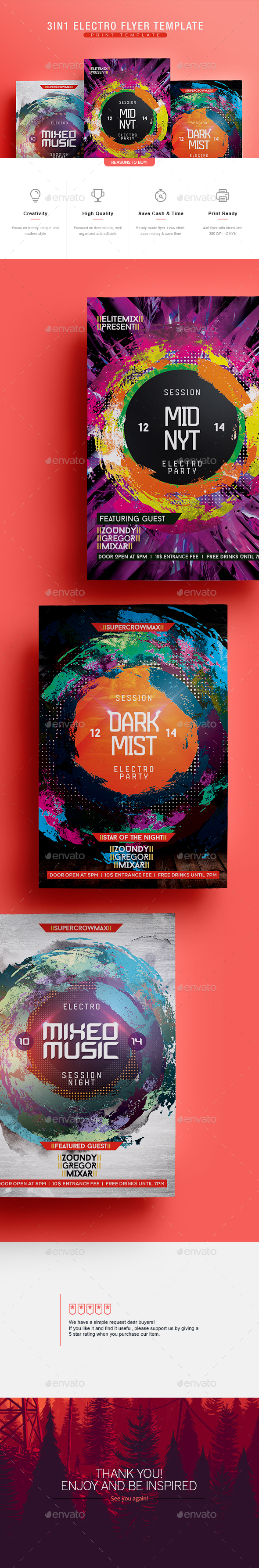 3 in 1 - Electro Flyer V.8 Bundle - Clubs & Parties Events