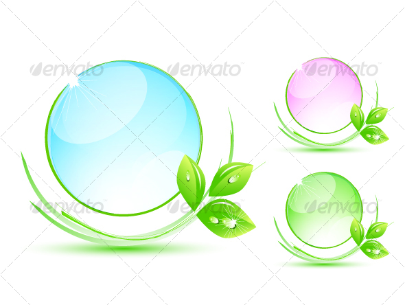 Natural glass design elements - Decorative Symbols Decorative