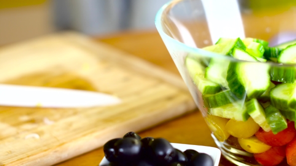 Preparing Fresh Ceasar Salad