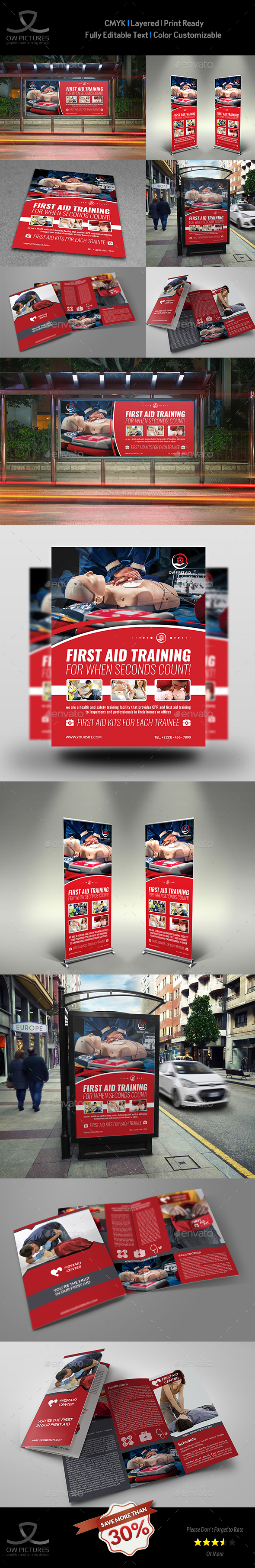 First Aid Advertising Bundle - Signage Print Templates