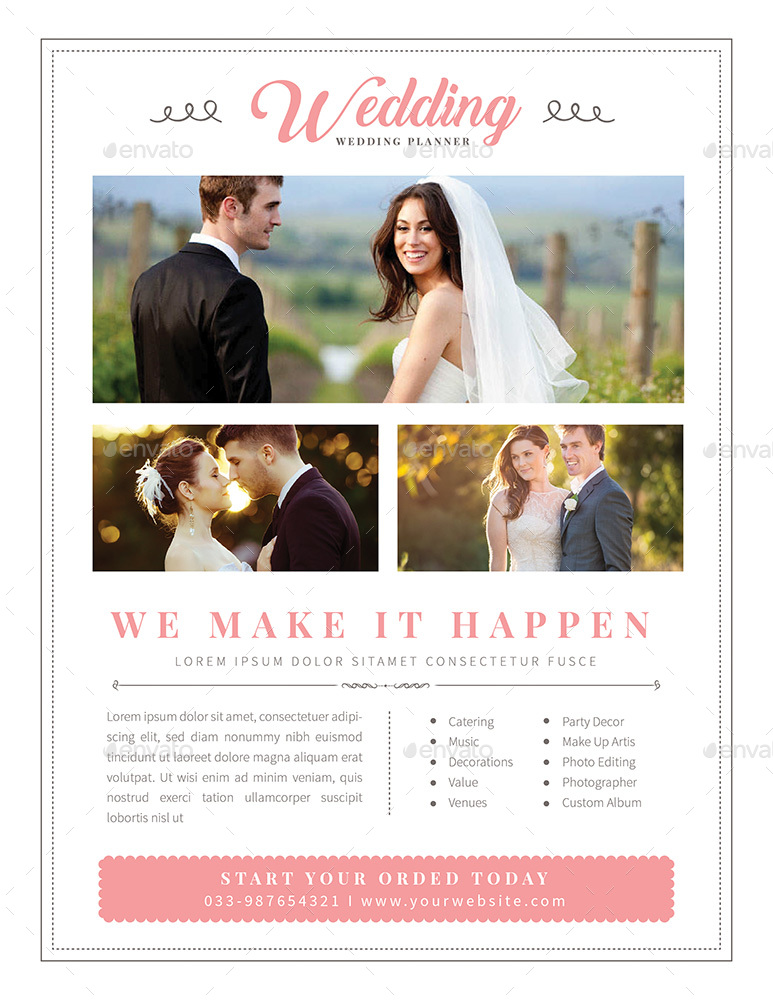 Modern Clean Simple Wedding Planner Flyer, Print Templates | GraphicRiver