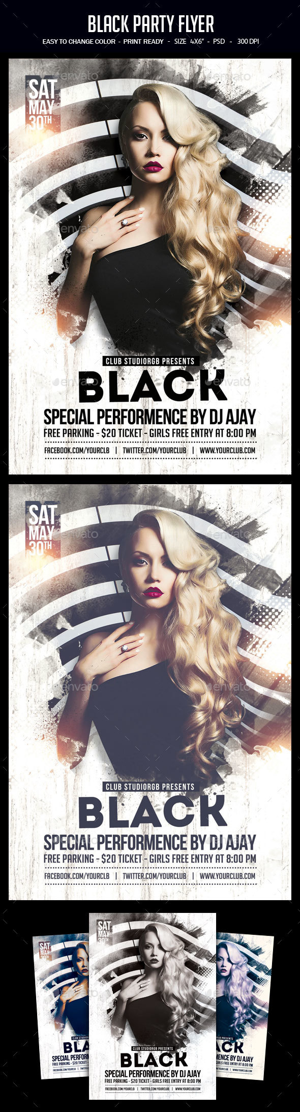 Black Party Flyer - Clubs & Parties Events