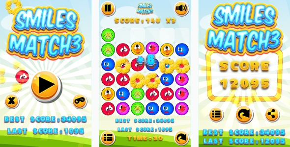 Smiles Match3 - Html5 Game + Android + Admob (Construct 3 | Construct 2 | Capx) - 15