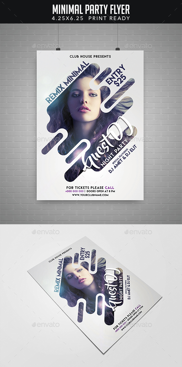 Minimal Party Flyer - Clubs & Parties Events