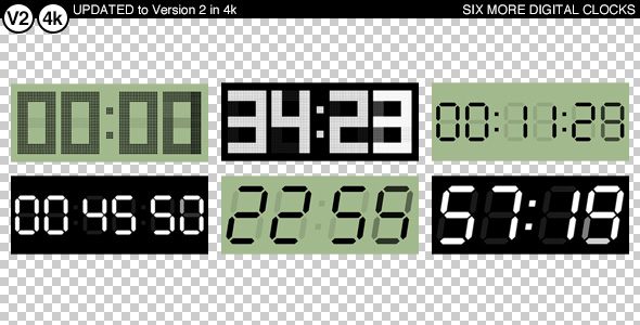 Six More Digital Clocks 4k