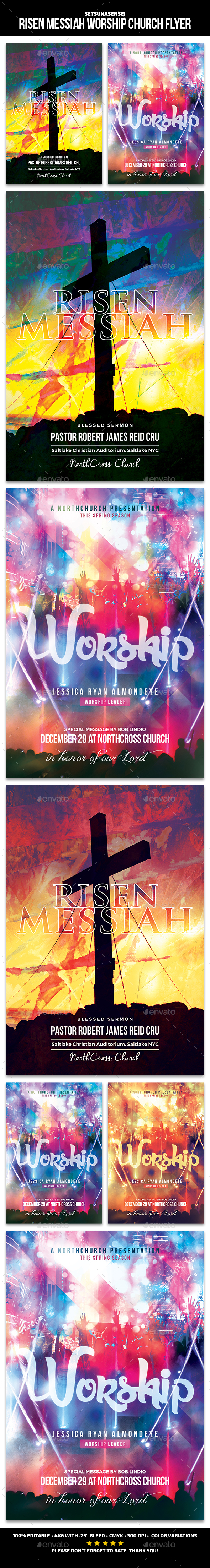 Risen Messiah Church Flyer - Church Flyers