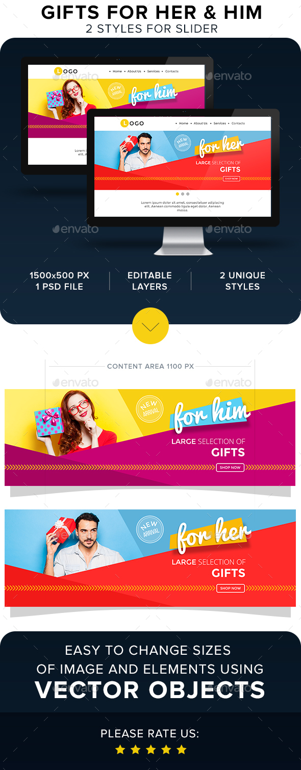 Gifts For Her & Him Sliders - Sliders & Features Web Elements