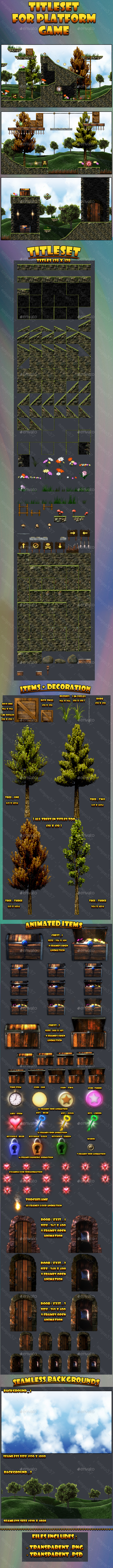 Tileset Platform Game 2D - Tilesets Game Assets