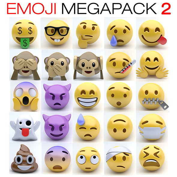 Emoji MEGAPACK 2 - 3Docean 19395764