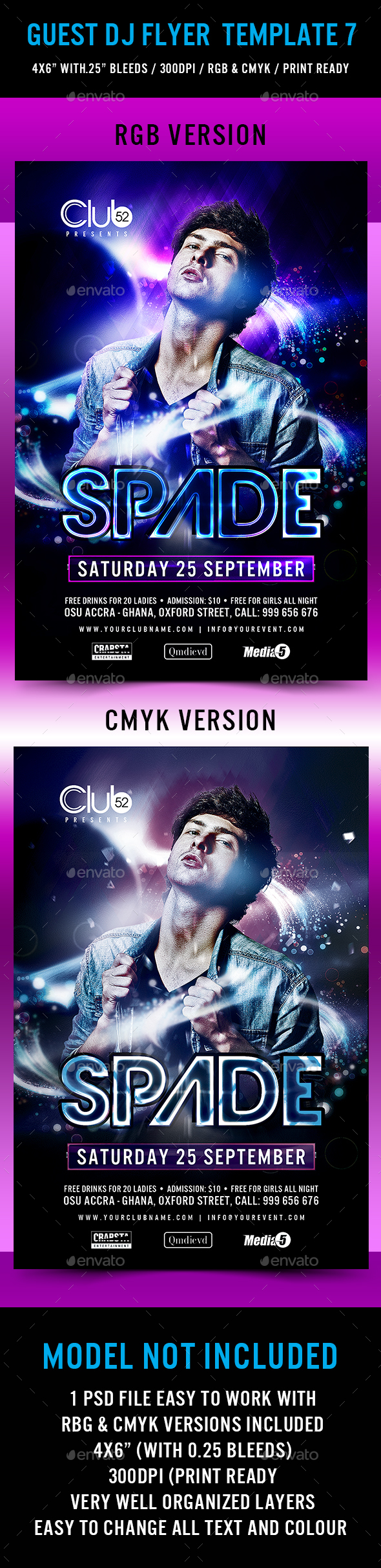 Guest DJ Flyer Template 7 - Clubs & Parties Events