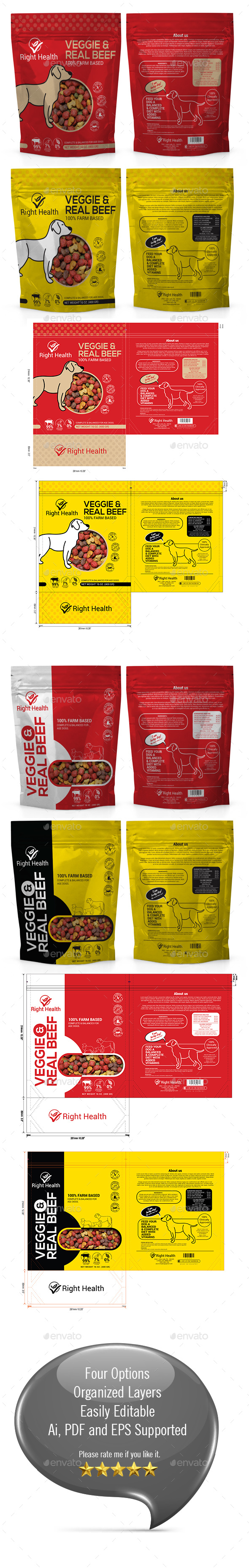 Dog Supplement Packaging Template - Packaging Print Templates
