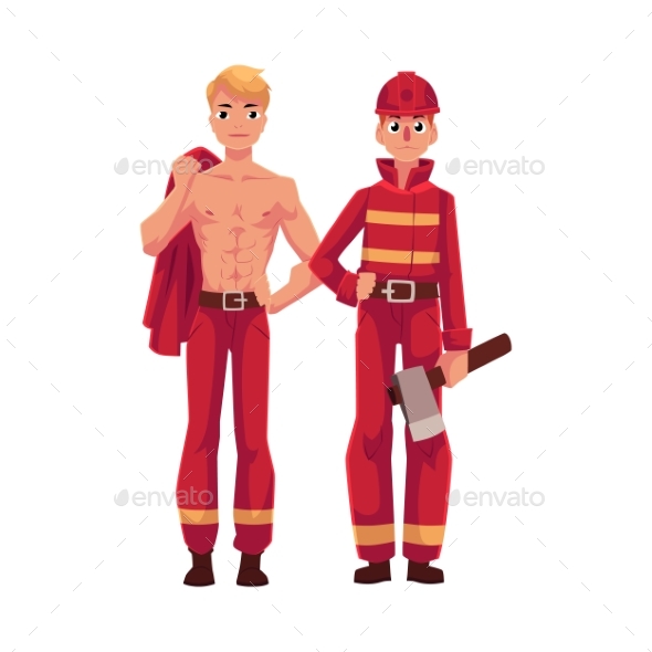 Two Firefighters - People Characters