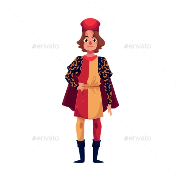 Full Length Portrait of Italian Man in Renaissance - People Characters