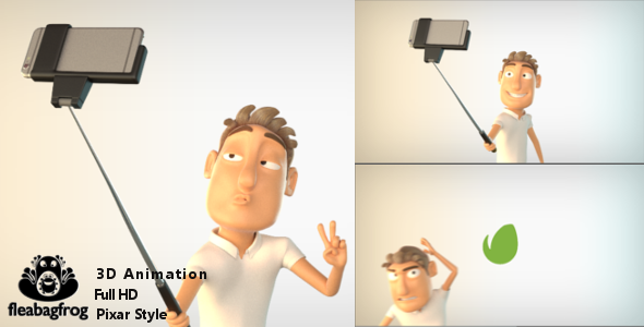 Selfie Logo with 3D Character