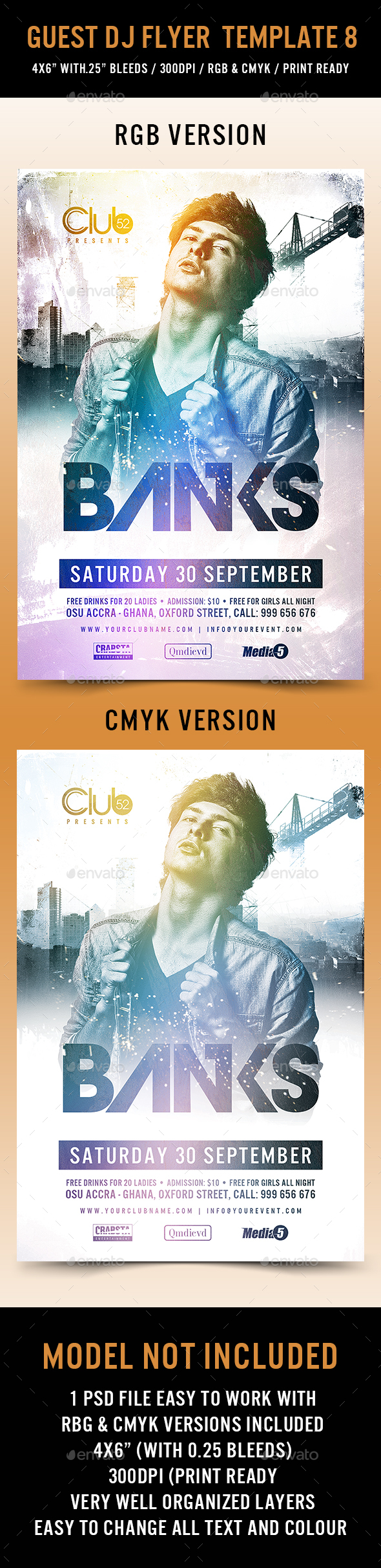 Guest Dj Flyer Template 8 - Clubs & Parties Events