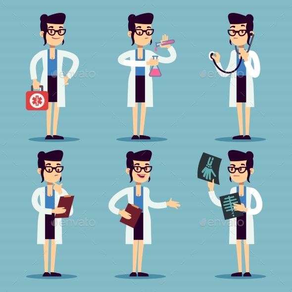 Young Female Doctor or Nurse - People Characters