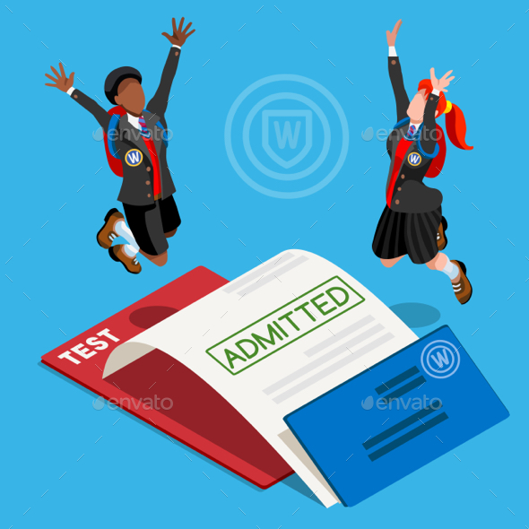 Kid College Student School Isometric People Vector Illustration - People Characters