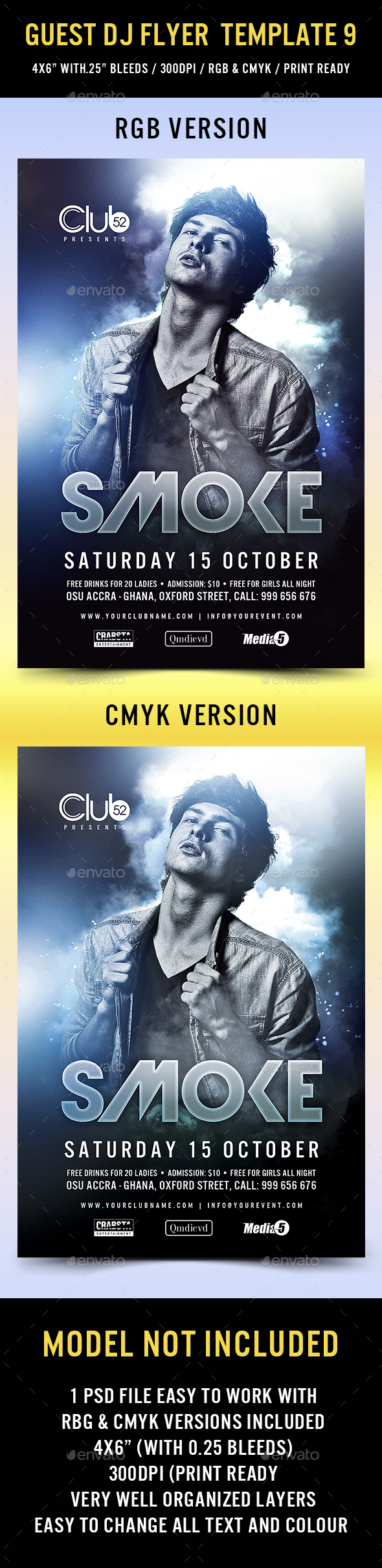 Guest DJ Flyer Template 9 - Clubs & Parties Events