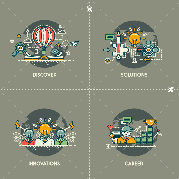 Discover, Solutions, Innovations, Career - Concepts Business