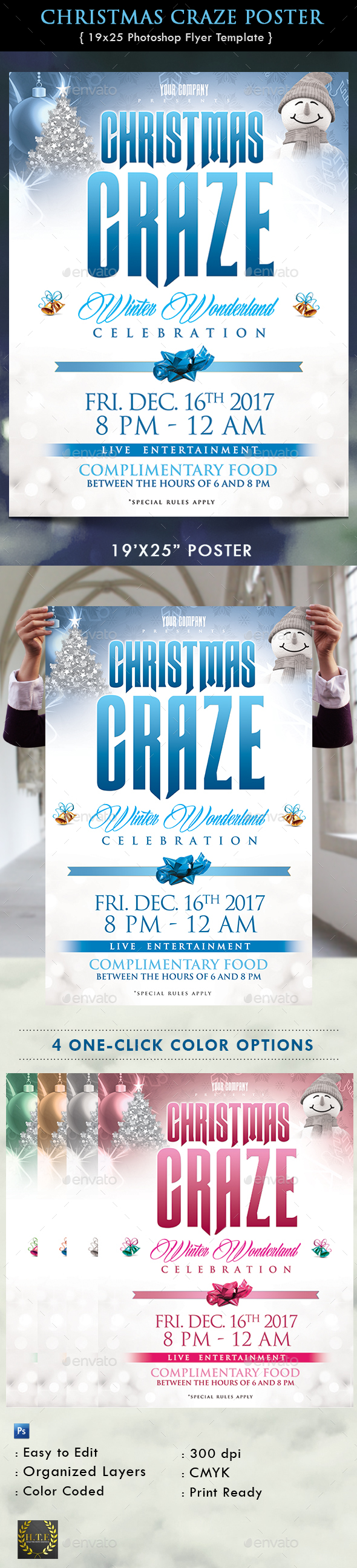 Christmas Craze Poster - Flyers Print Templates