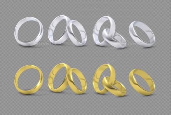 Vector Luxury Silver and Gold Wedding, Marriage - Man-made Objects Objects
