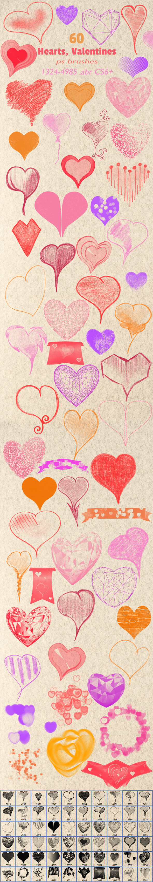 Hearts Valentines Brushes - Artistic Brushes