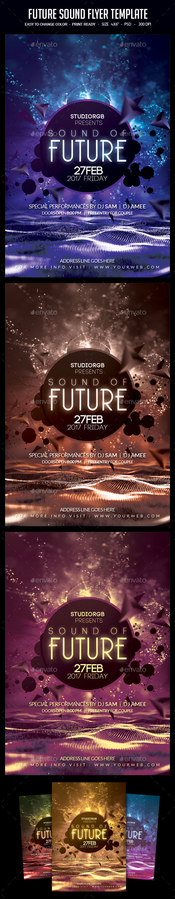 Future Sound Flyer Template - Clubs & Parties Events