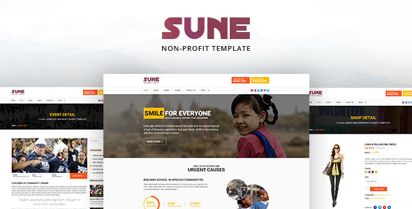 SUNE non-profit PSD Template - Nonprofit PSD Templates