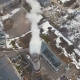 Top of the Pipe with Steam During the Winter Heating Season (Aerial Shot) - VideoHive Item for Sale