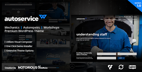 AutoService - Car Mechanics, Auto Repairs and Car Workshops WordPress Theme - Business Corporate