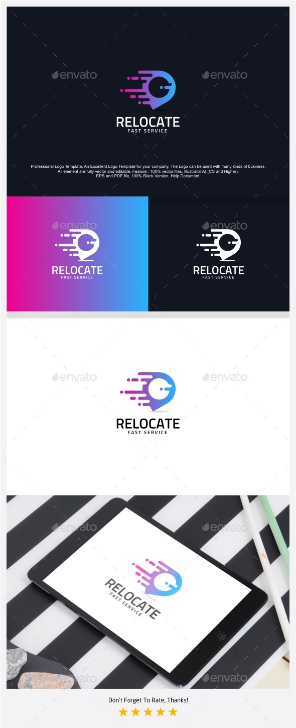 Relocate - Fast Pin Logo Template - Symbols Logo Templates