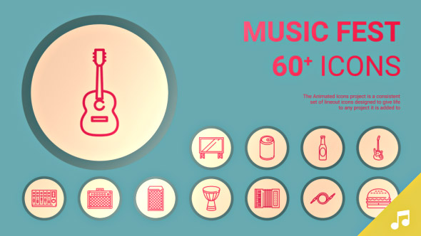 Music Fest Icons - VideoHive 19403276