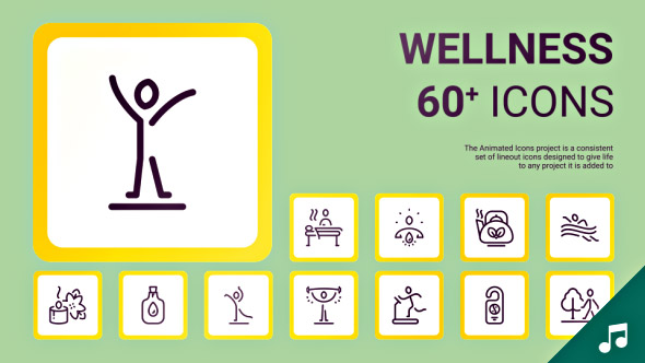 Wellness icons and - VideoHive 19403436