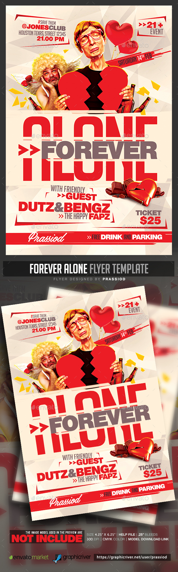 Forever Alone Flyer Template - Clubs & Parties Events