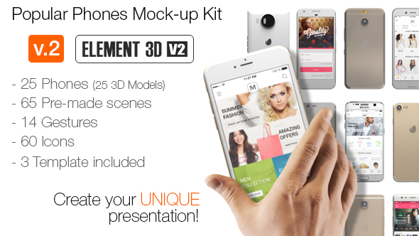 Popular Phones Mock-up Kit