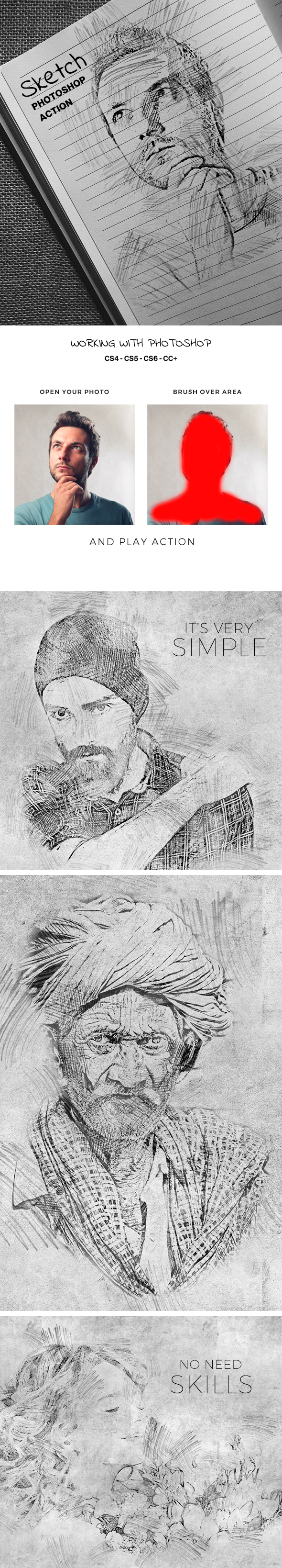 Sketch Photoshop Action - Photo Effects Actions