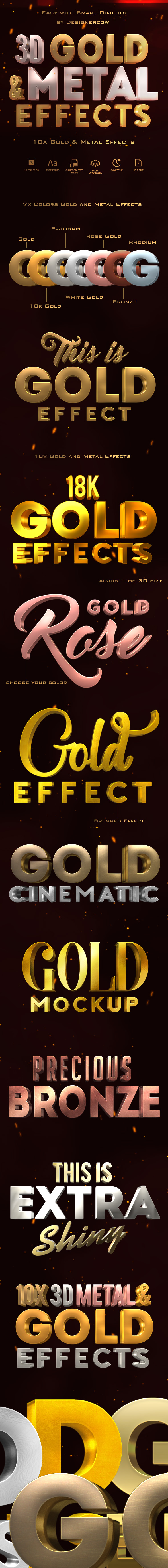 3D Gold and Metal Effects