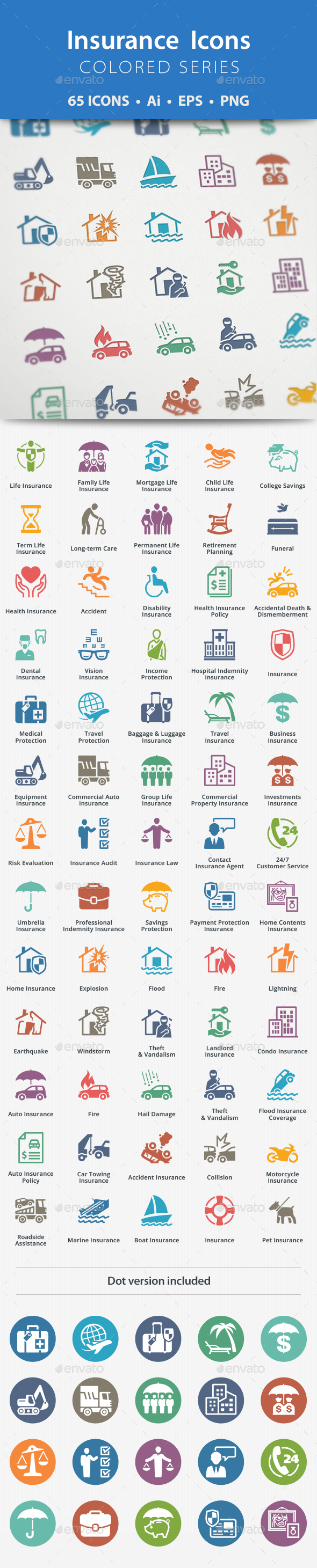 Insurance Icons - Colored Series - Business Icons