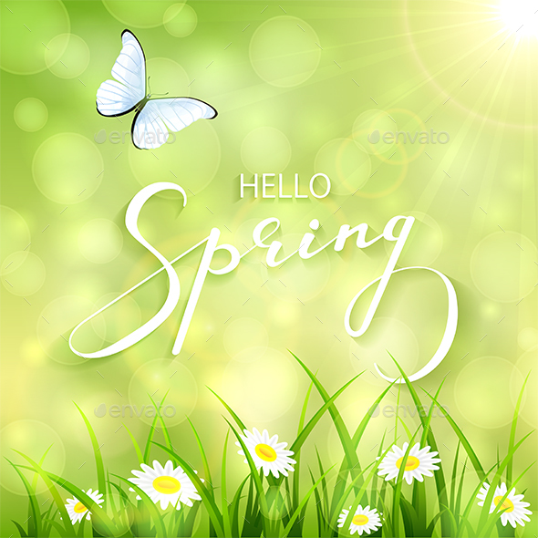 Green Abstract Spring Background - Seasons Nature