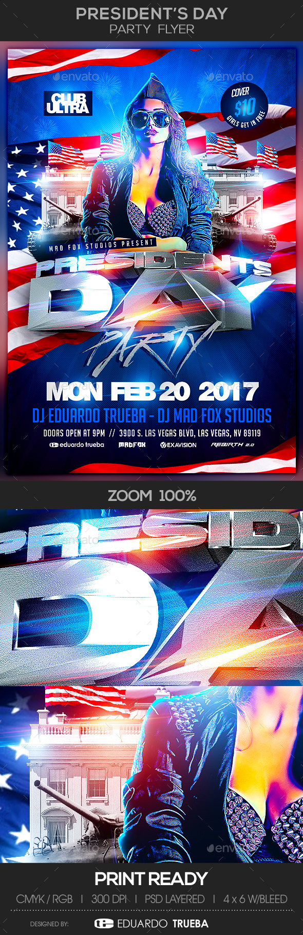 President's Day Party Flyer - Events Flyers